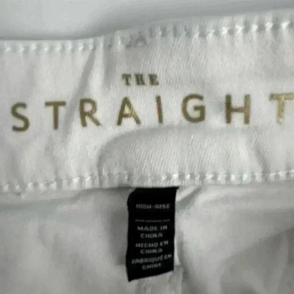 White House Black Market High-Rise Straight Leg Jeans Size 12 White Denim - Picture 5 of 9